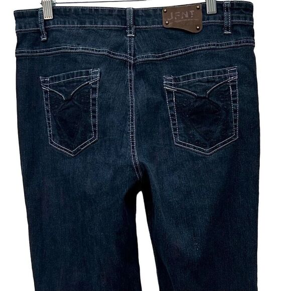 JFNT Jeans For New Time Jeans Women's Size 14 Dark Wash Blue Straight Leg Denim - Picture 6 of 10